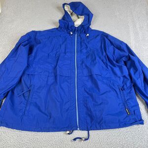 Members Only Windbreaker Jacket Mens XXL Hood Full Zip Cinch Waist Zip Pockets